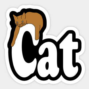 Cat Draped White Text Sticker